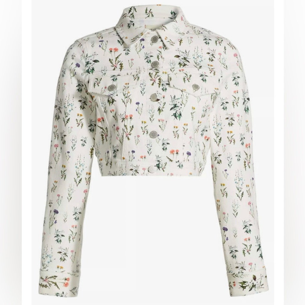 NWT Alice + Olivia Georgia Floral Nelson Denim Jacket